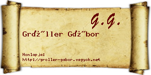 Gröller Gábor névjegykártya
