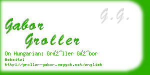 gabor groller business card